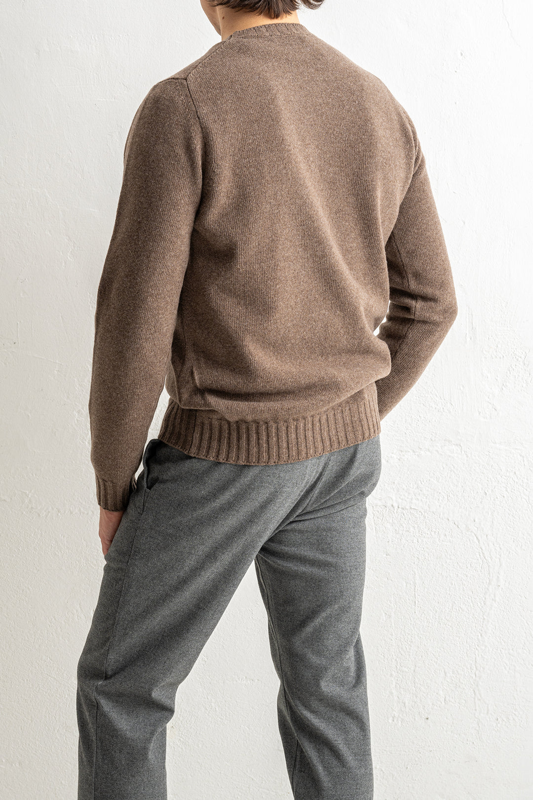 Luxury Wool Cashmere Crewneck Brown