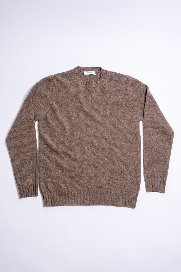 Luxury Wool Cashmere Crewneck Brown
