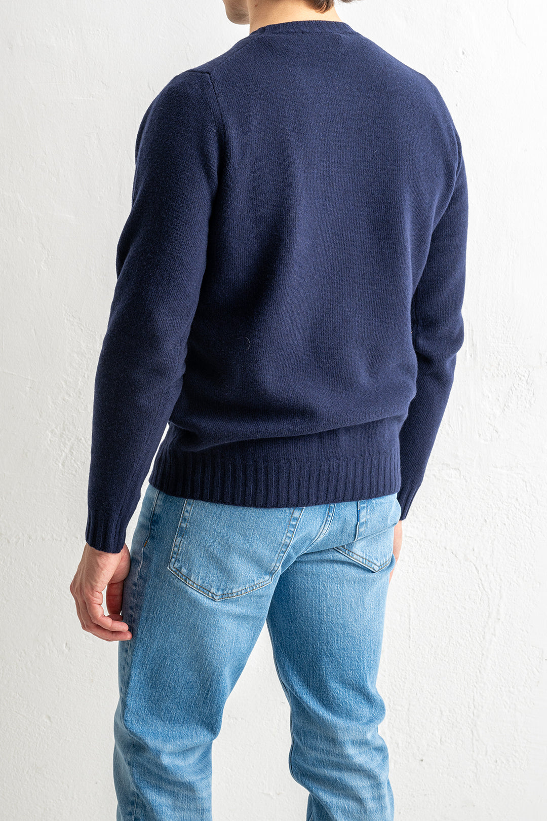 Luxury Wool Cashmere Crewneck Navy