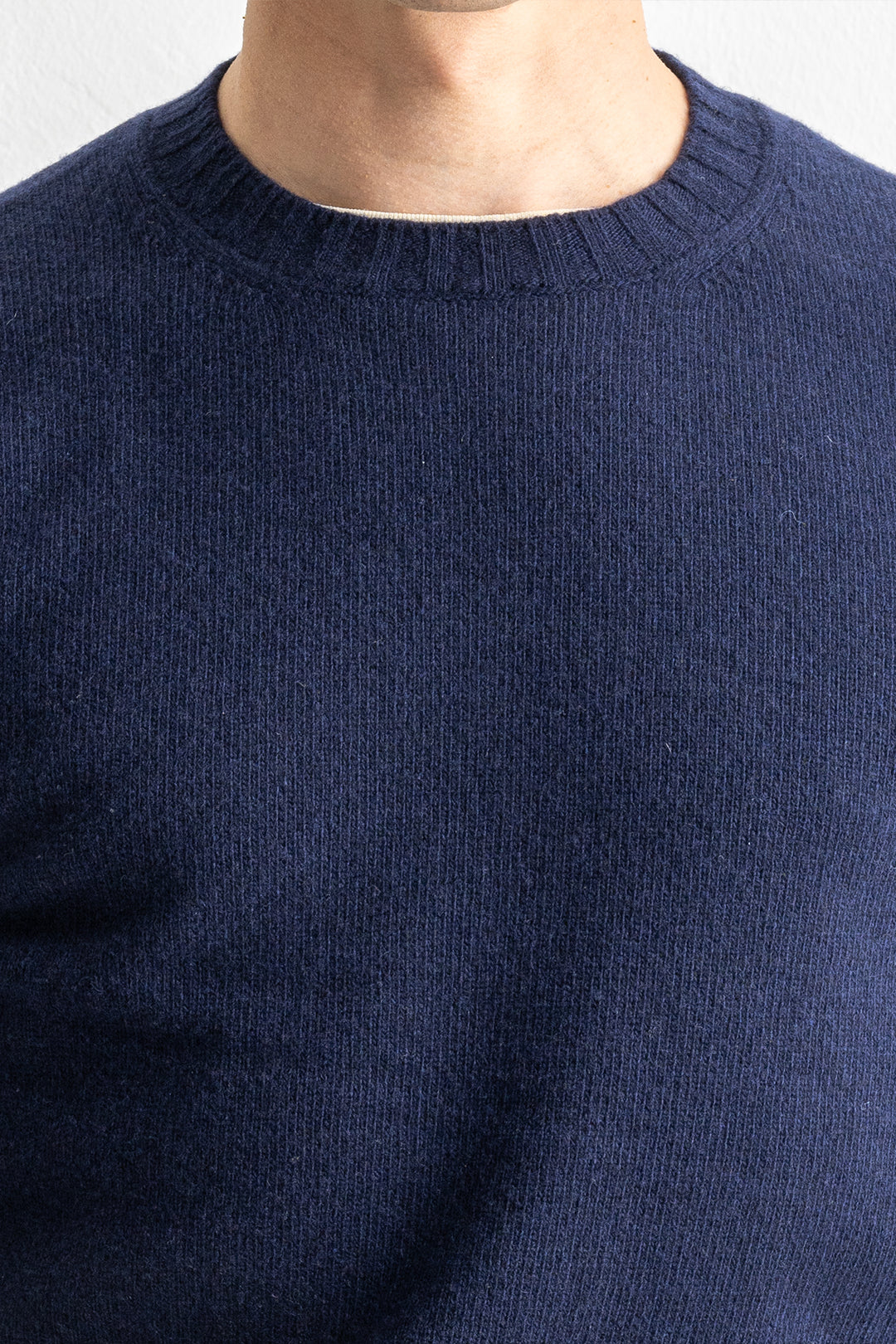 Luxury Wool Cashmere Crewneck Navy