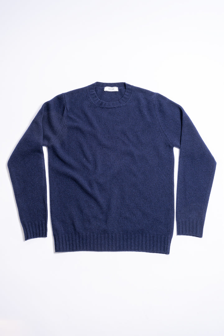Luxury Wool Cashmere Crewneck Navy