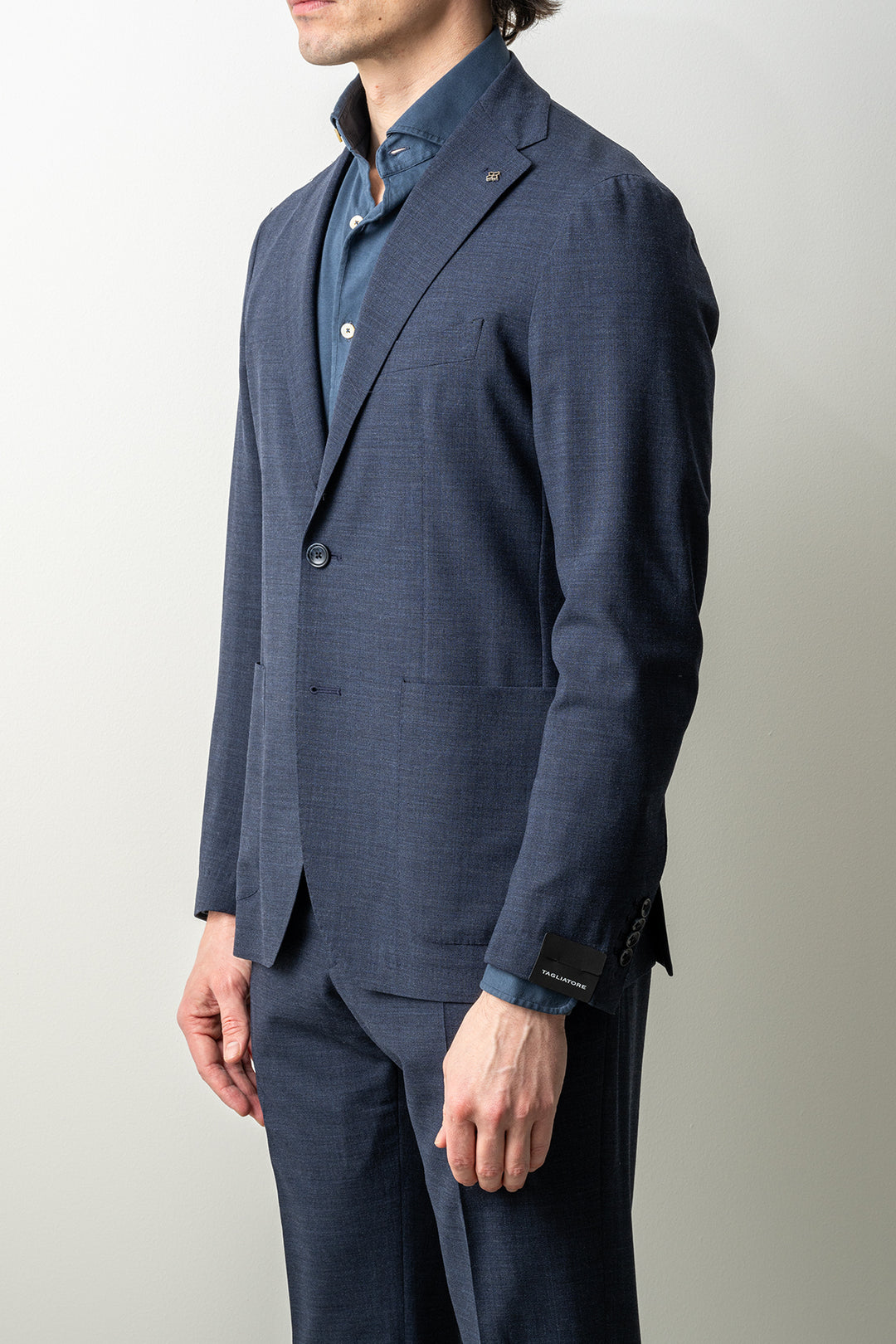 Luxury Wool Stretch Suit BLUE MELANGE