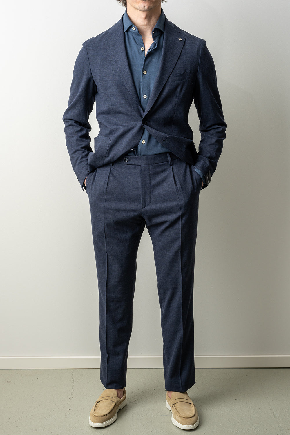 Luxury Wool Stretch Suit BLUE MELANGE