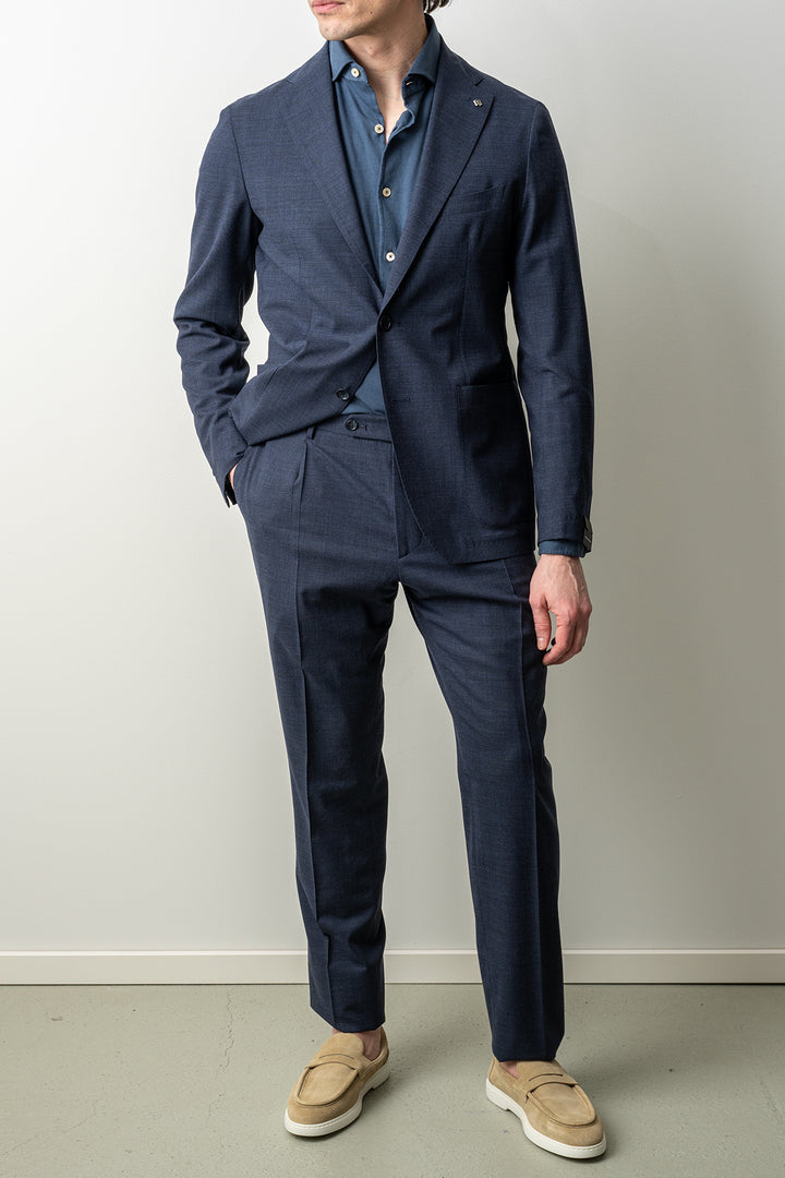 Luxury Wool Stretch Suit BLUE MELANGE
