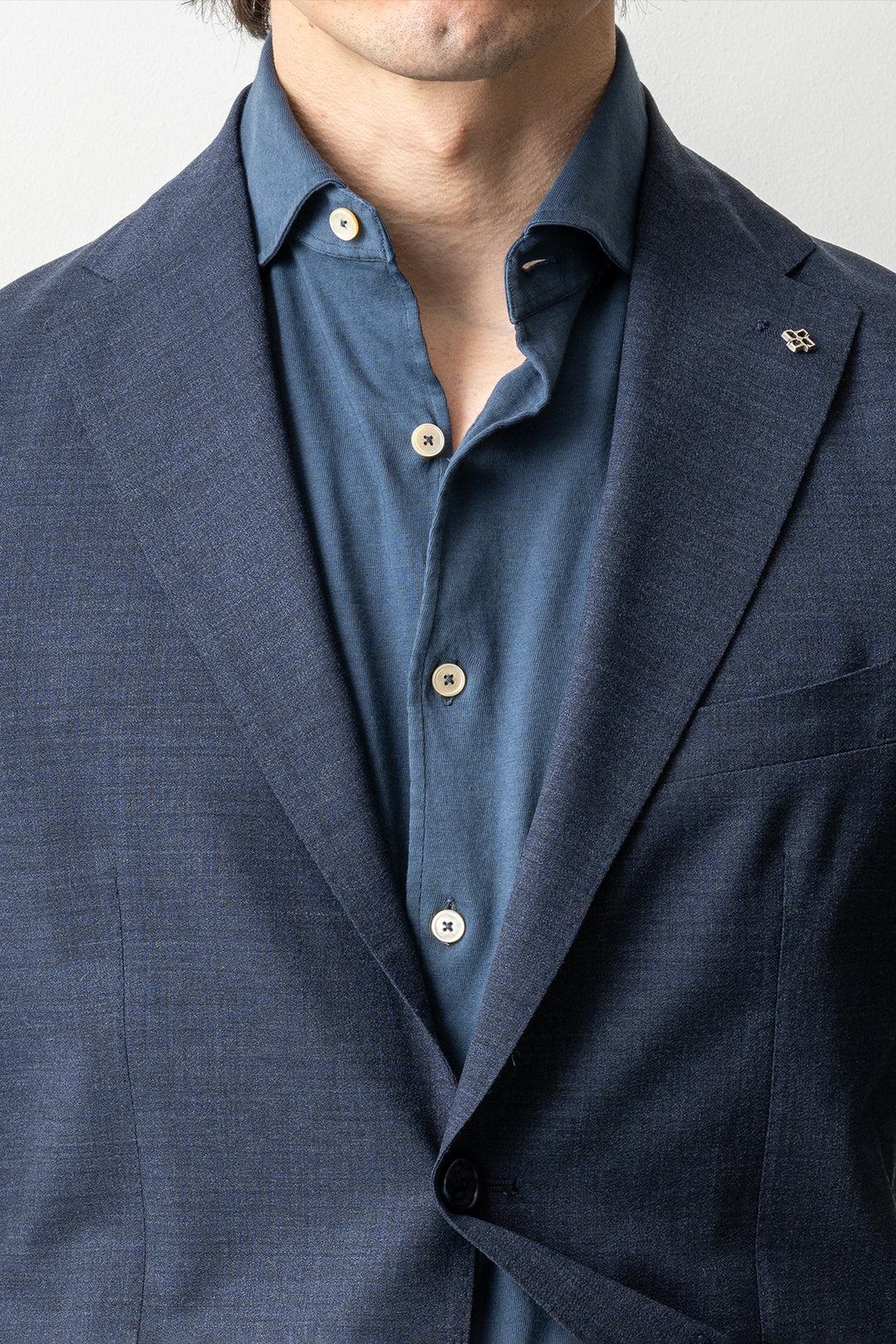 Luxury Wool Stretch Suit BLUE MELANGE