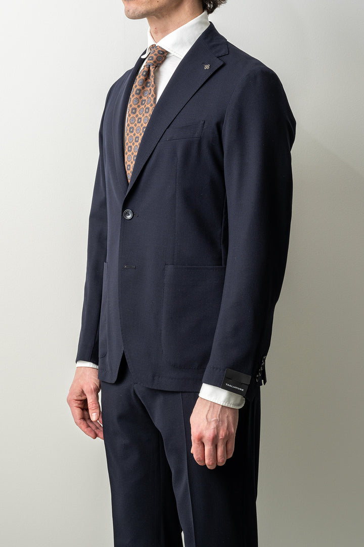 Luxury Wool Stretch Suit Navy