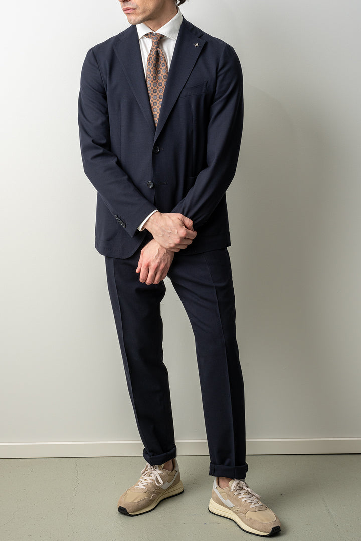Luxury Wool Stretch Suit Navy