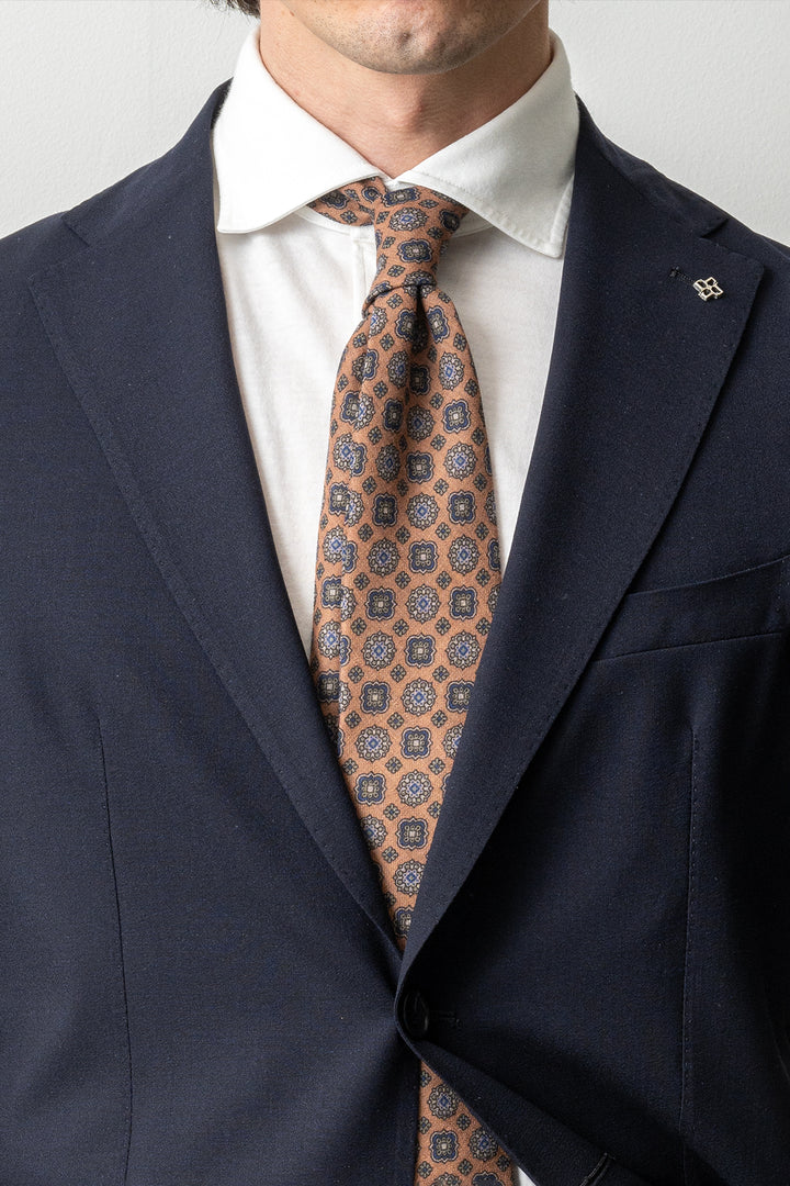 Luxury Wool Stretch Suit Navy
