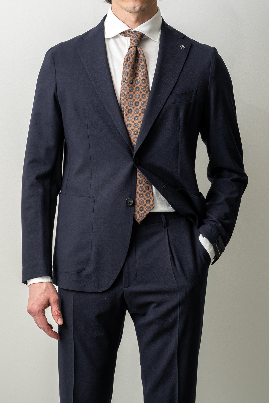 Luxury Wool Stretch Suit Navy