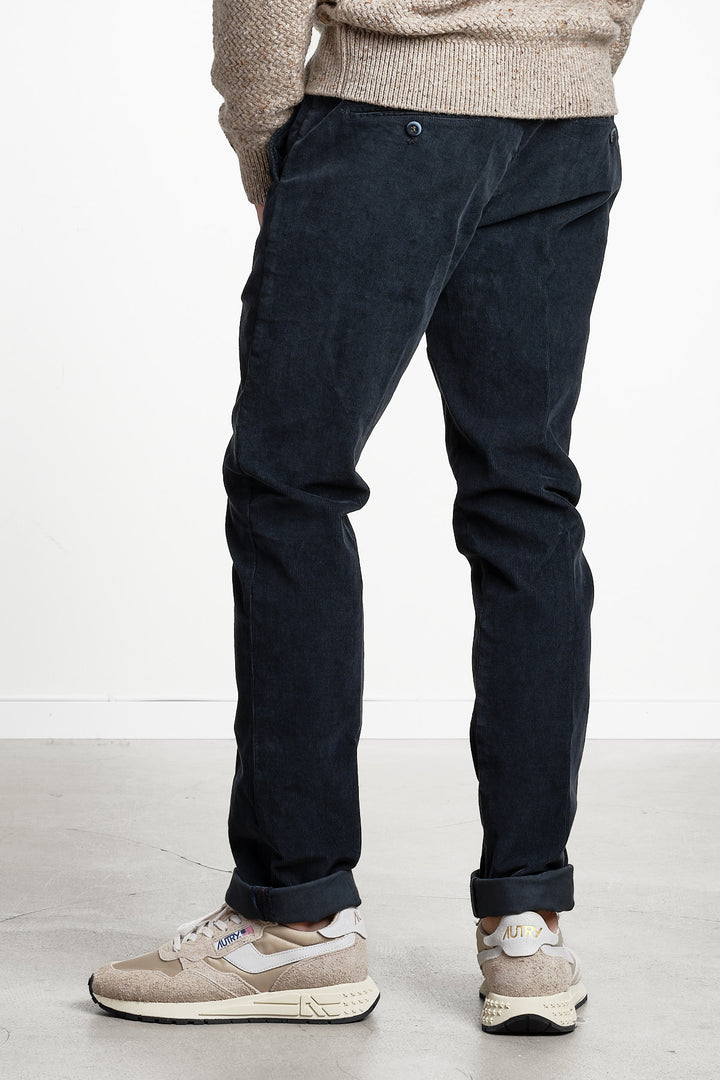 Torino Style Corduroy Trouser Blue/Black – MASON´S, bakifrån
