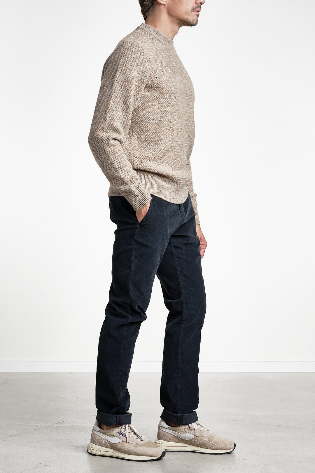 Torino Style Corduroy Trouser Blue/Black – MASON´S, helbild framifrån