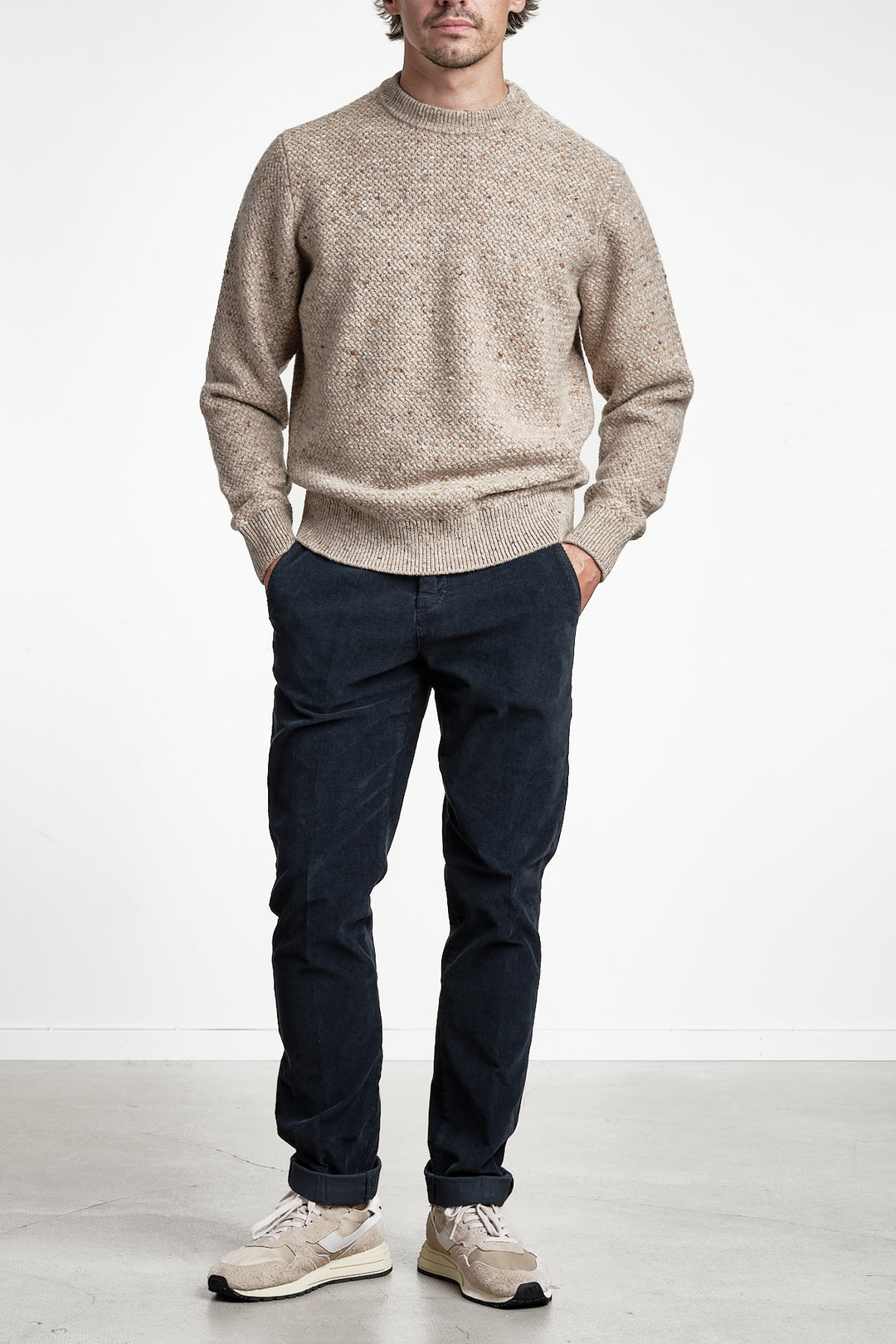 Torino Style Corduroy Trouser Blue/Black – MASON´S, helbild snett