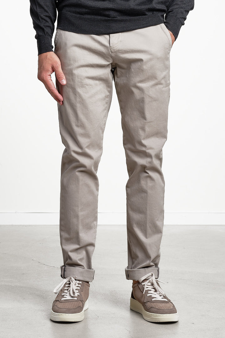 Torino Style Cotton Trouser Beige – MASON´S, framifrån