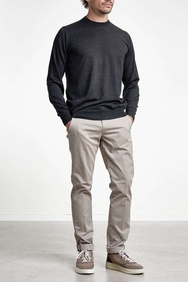 Torino Style Cotton Trouser Beige – MASON´S, helbild framifrån