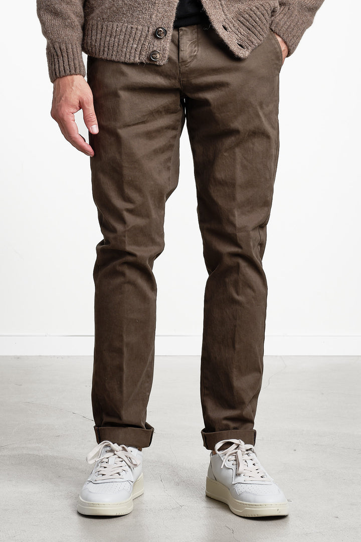Torino Style Cotton Trouser Dark Brown – MASON´S, framifrån