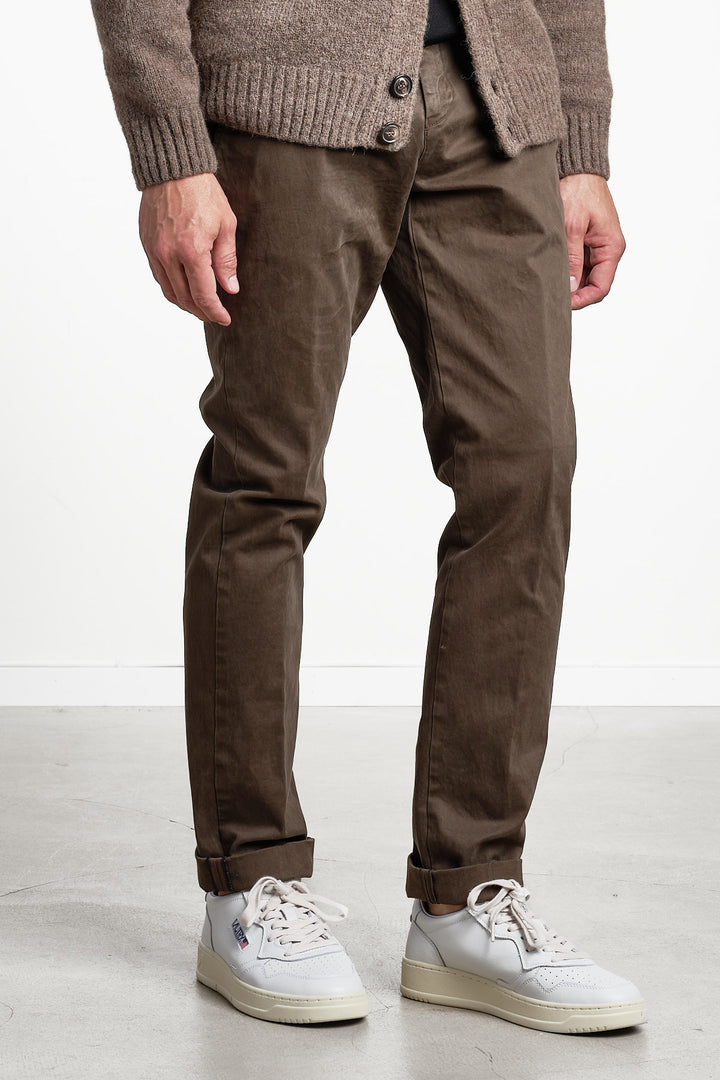 Torino Style Cotton Trouser Dark Brown – MASON´S, snett framifrån