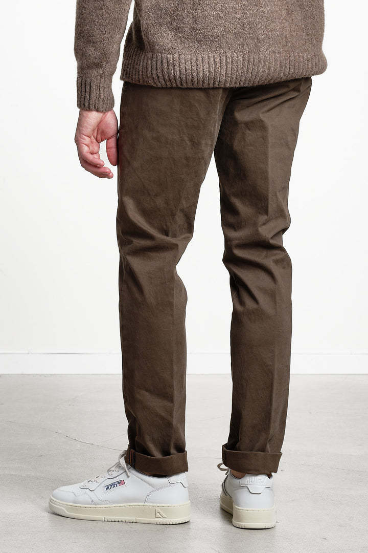 Torino Style Cotton Trouser Dark Brown – MASON´S, bakifrån