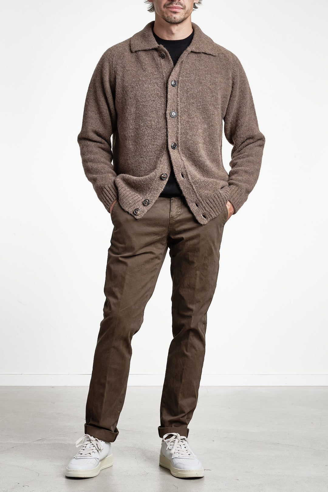 Torino Style Cotton Trouser Dark Brown – MASON´S, helbild framifrån