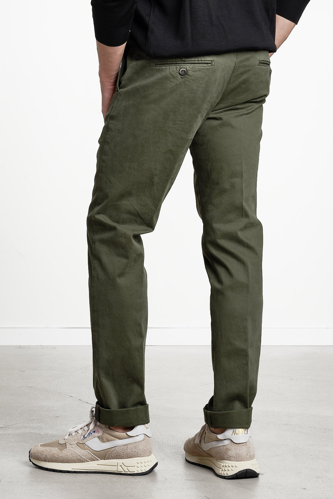 Torino Style Cotton Trouser Green – MASON´S, bakifrån