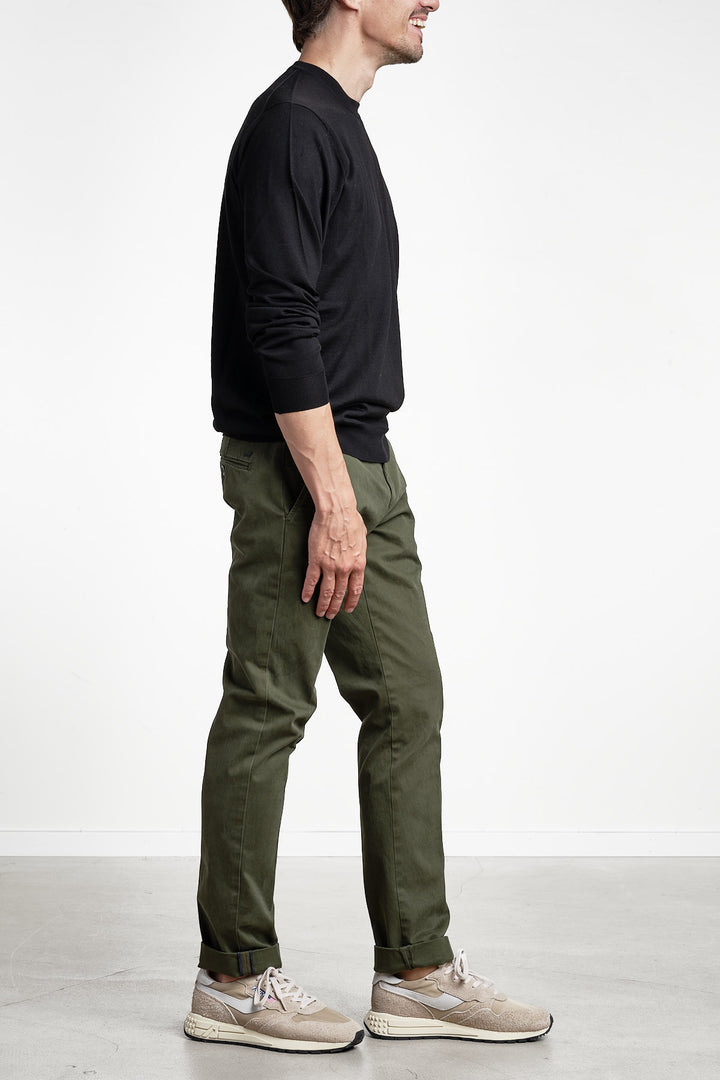 Torino Style Cotton Trouser Green – MASON´S, helbild snett