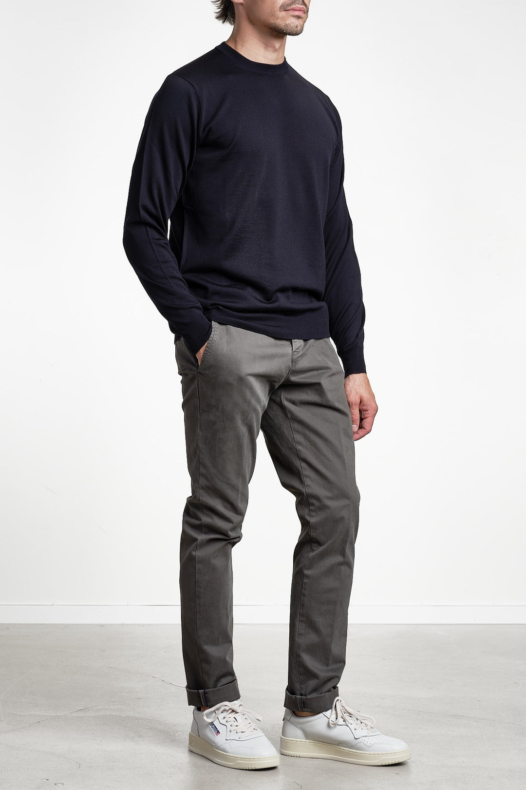Torino Style Cotton Trouser Mud – MASON´S, helbild framifrån