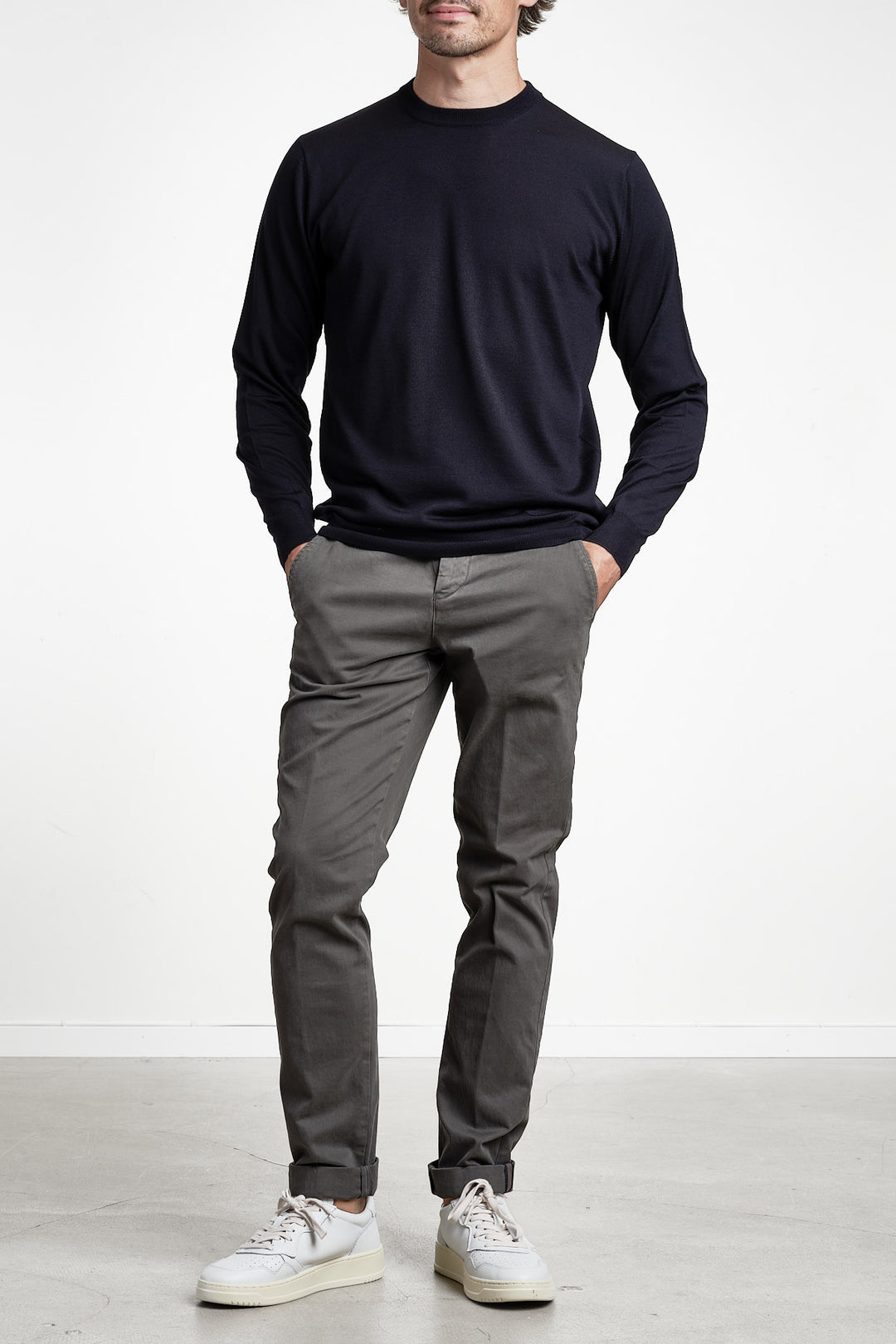 Torino Style Cotton Trouser Mud – MASON´S, helbild snett