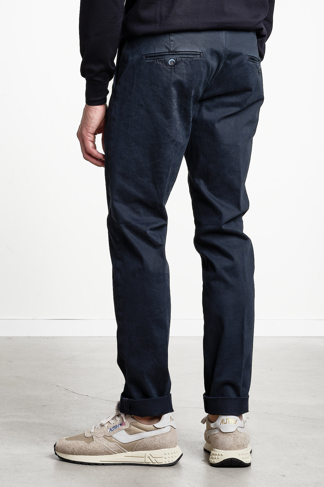 Torino Style Cotton Trouser Navy – MASON´S, bakifrån