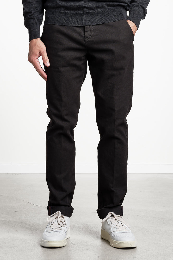 Torino Style Goose Eye Trouser Dark Brown – MASON´S, framifrån