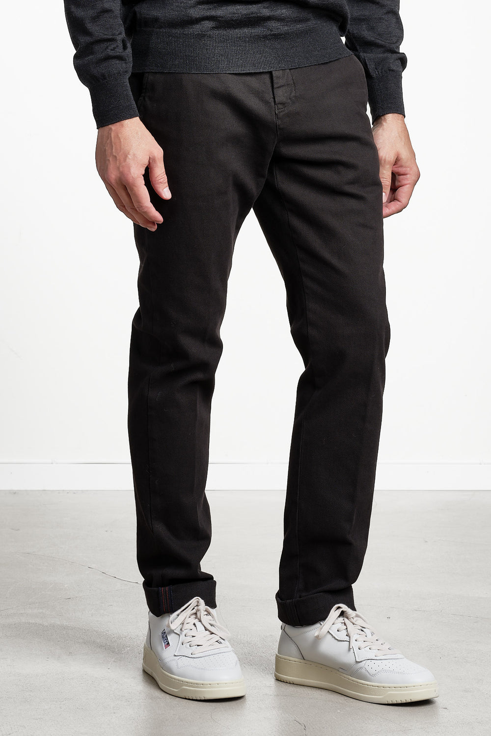 Torino Style Goose Eye Trouser Dark Brown – MASON´S, snett framifrån