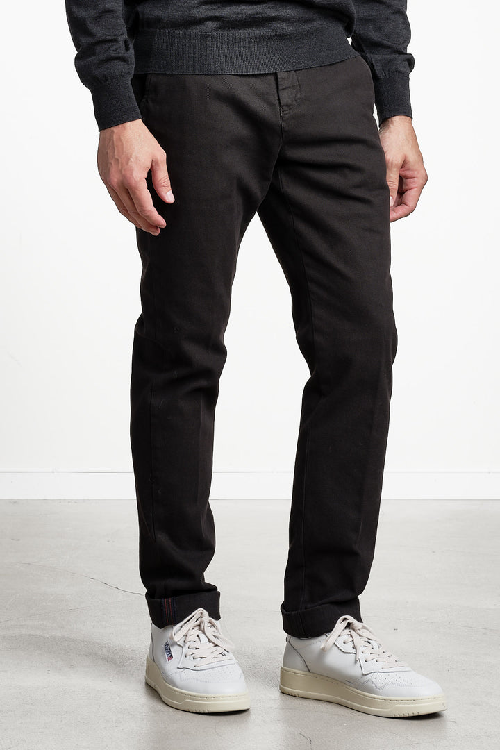 Torino Style Goose Eye Trouser Dark Brown – MASON´S, snett framifrån