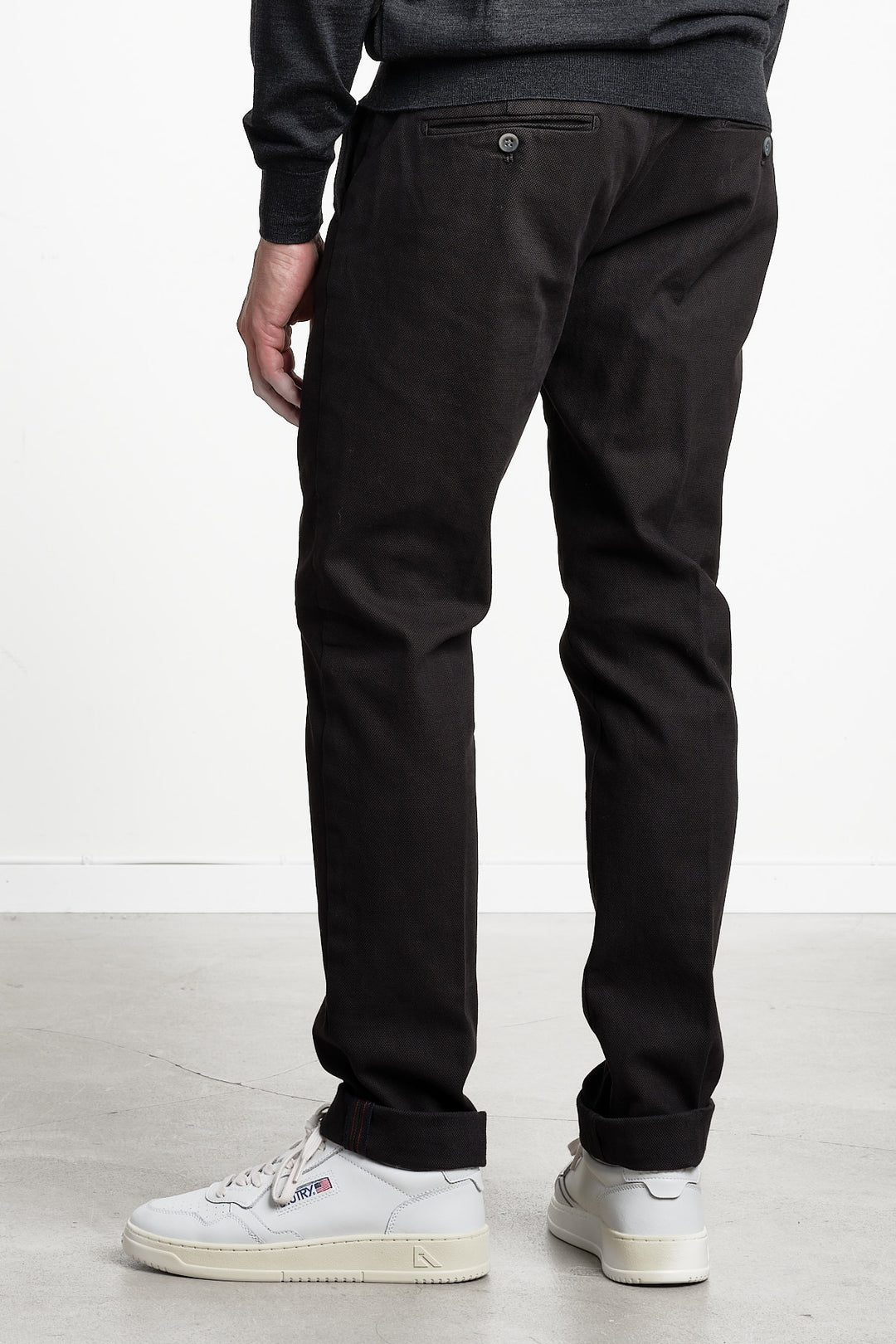 Torino Style Goose Eye Trouser Dark Brown – MASON´S, bakifrån