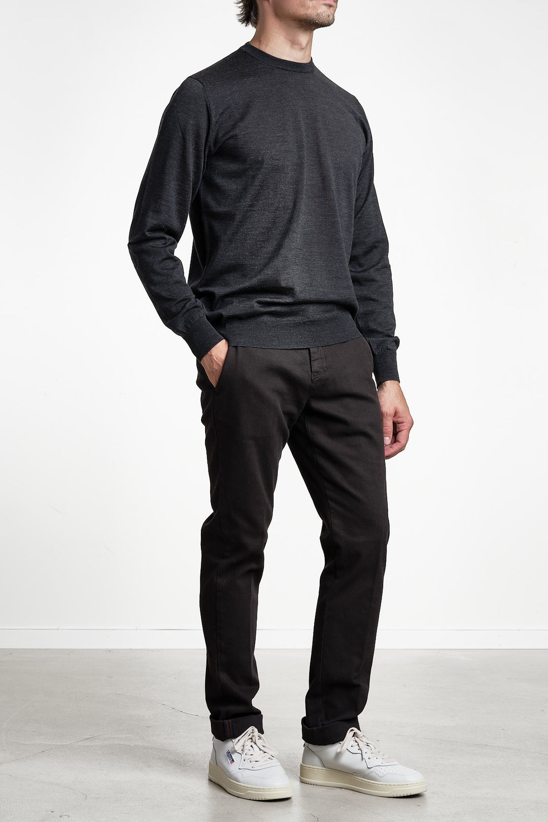 Torino Style Goose Eye Trouser Dark Brown – MASON´S, helbild framifrån