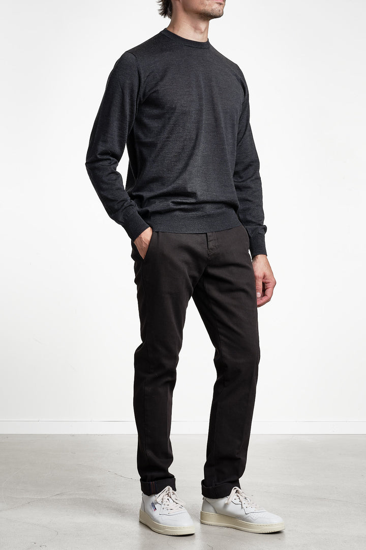 Torino Style Goose Eye Trouser Dark Brown – MASON´S, helbild framifrån