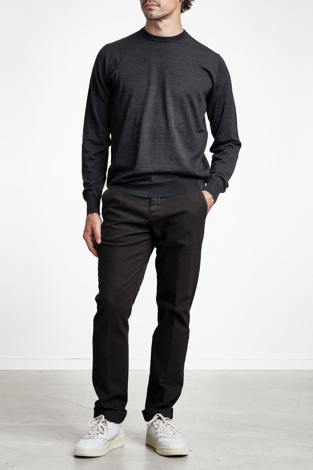 Torino Style Goose Eye Trouser Dark Brown – MASON´S, helbild snett