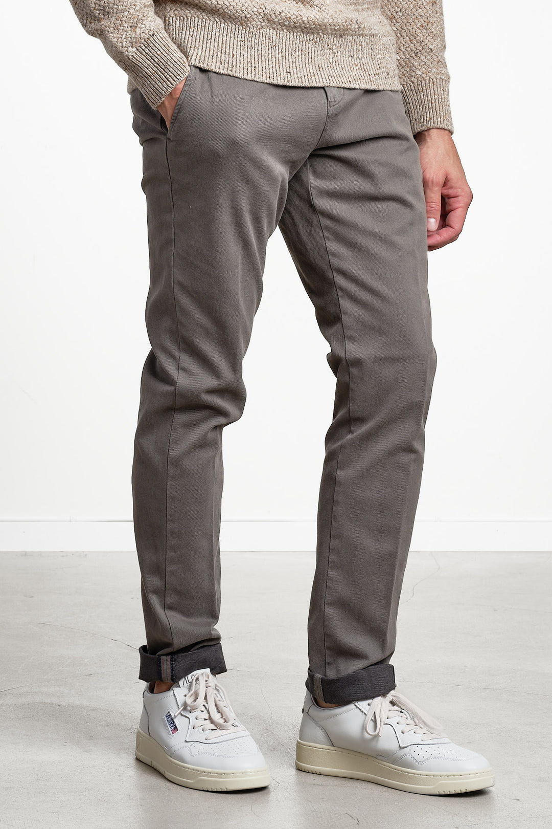 Torino Style Twill Trouser Grey/Green – MASON´S, snett framifrån