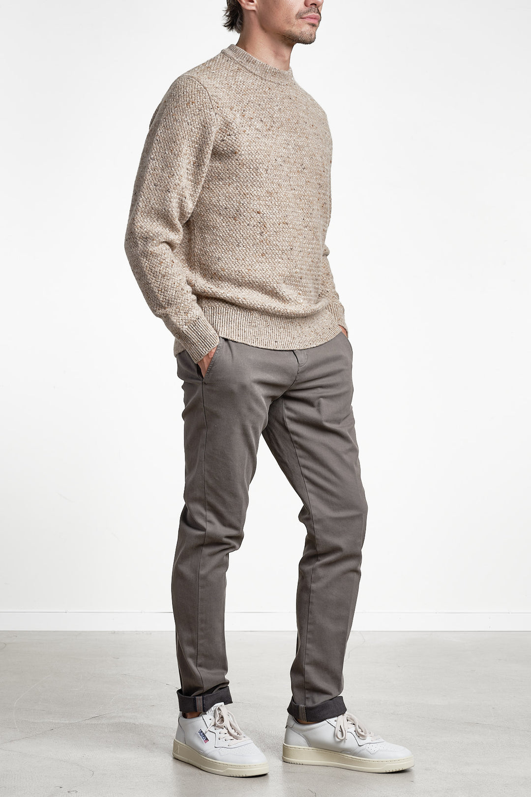 Torino Style Twill Trouser Grey/Green – MASON´S, helbild framifrån