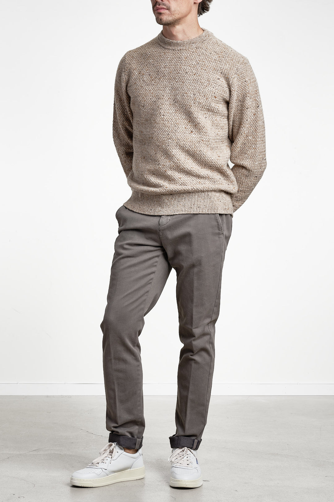 Torino Style Twill Trouser Grey/Green – MASON´S, helbild snett