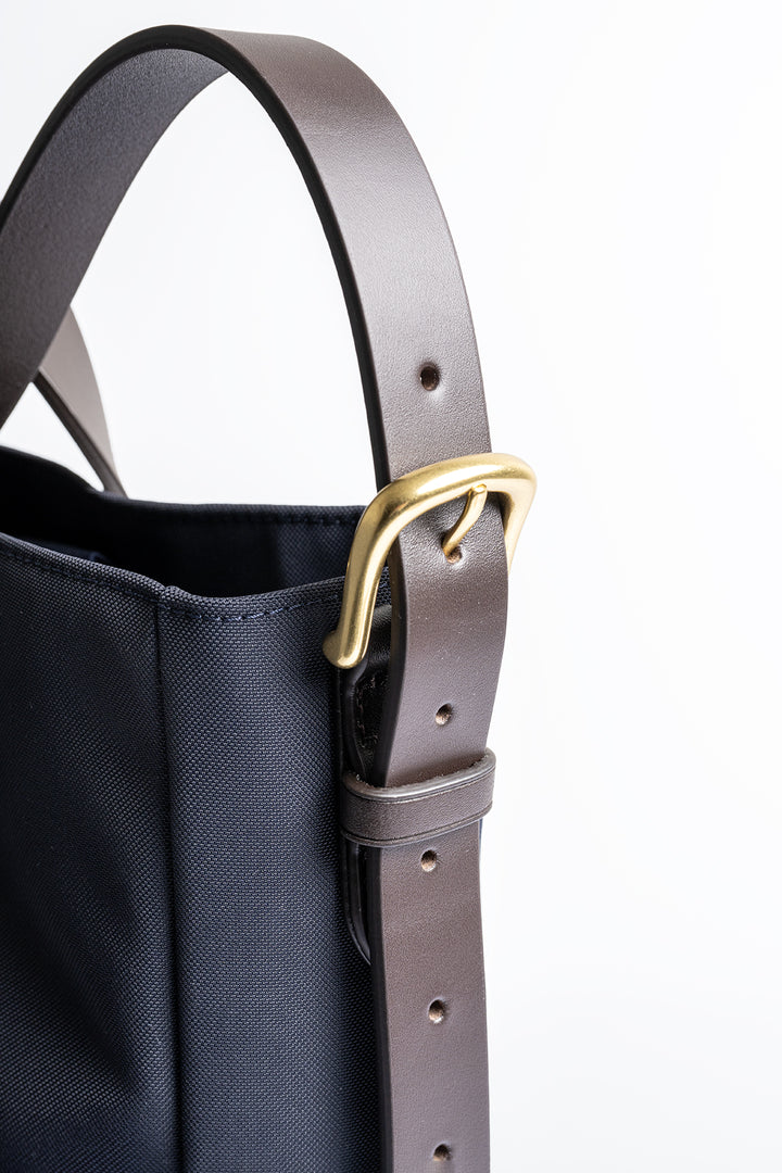 MS FIELD TOTE NAVY/DARK BROWN