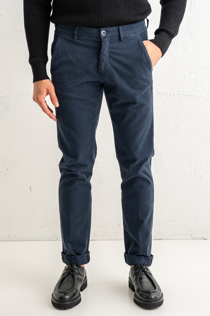 Torino Style Cotton Trouser Navy