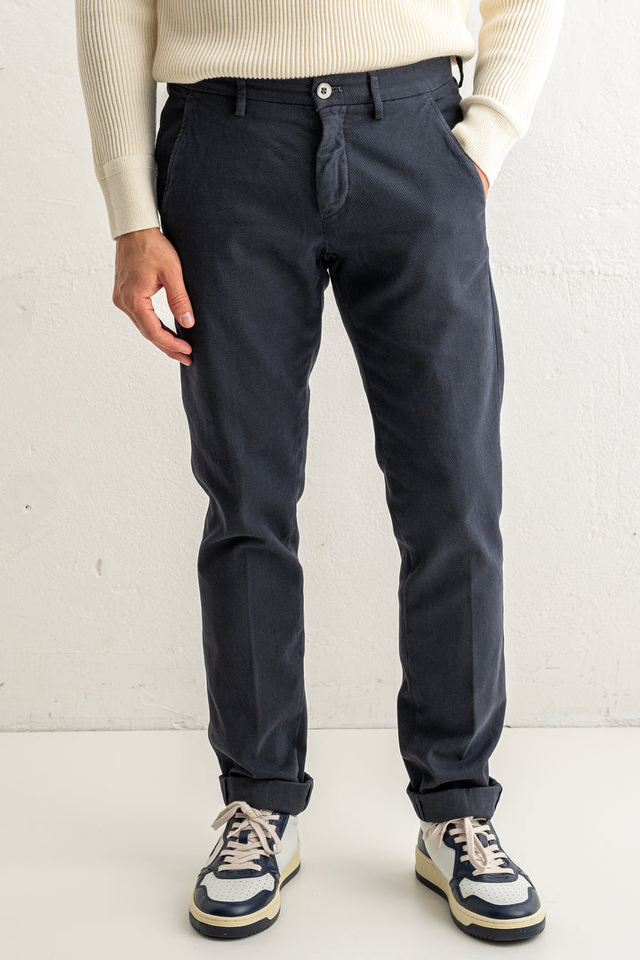 Torino Style Goose Eye Trouser Blue