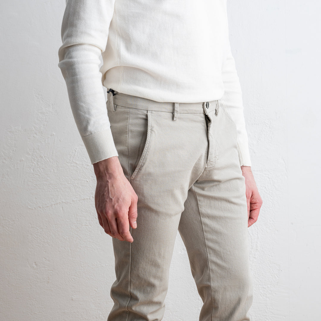 Torino Style Pique Cotton Trouser Beige