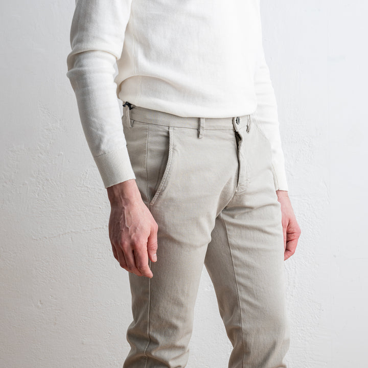 Torino Style Pique Cotton Trouser Beige