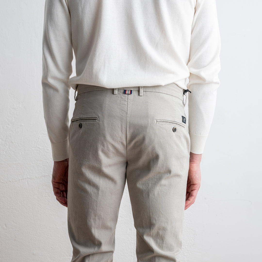 Torino Style Pique Cotton Trouser Beige