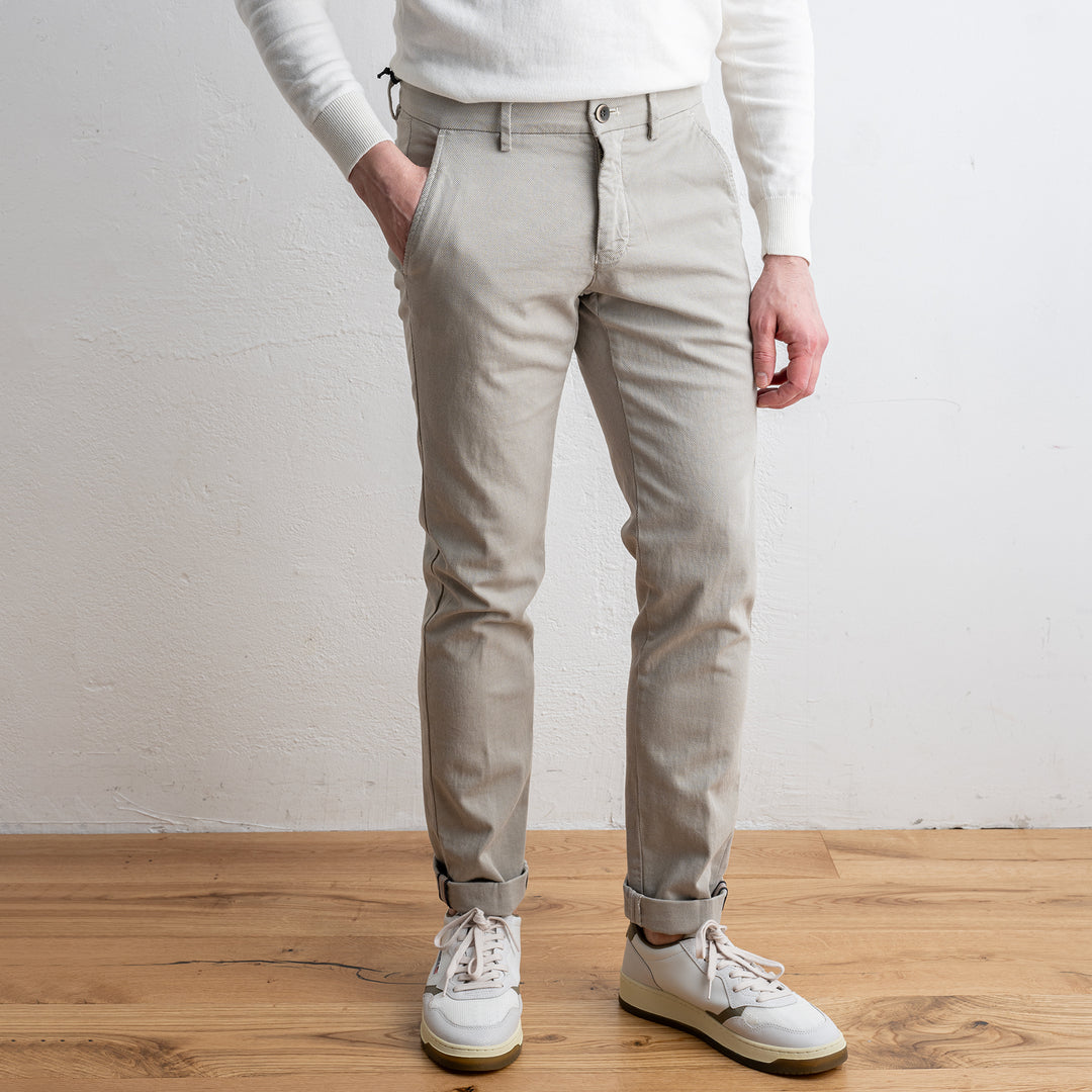 Torino Style Pique Cotton Trouser Beige