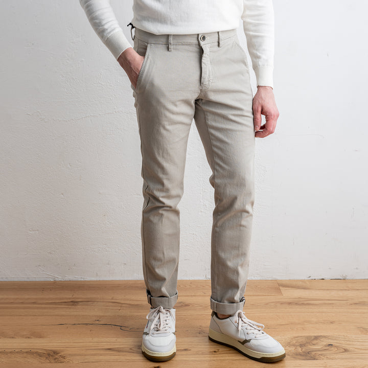 Torino Style Pique Cotton Trouser Beige