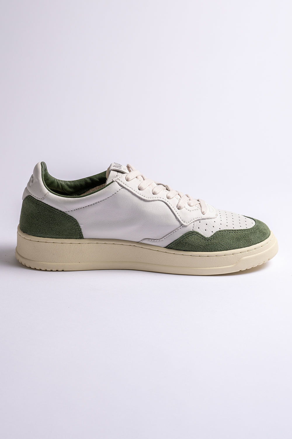 Medalist Goat Suede Sneaker White/Military