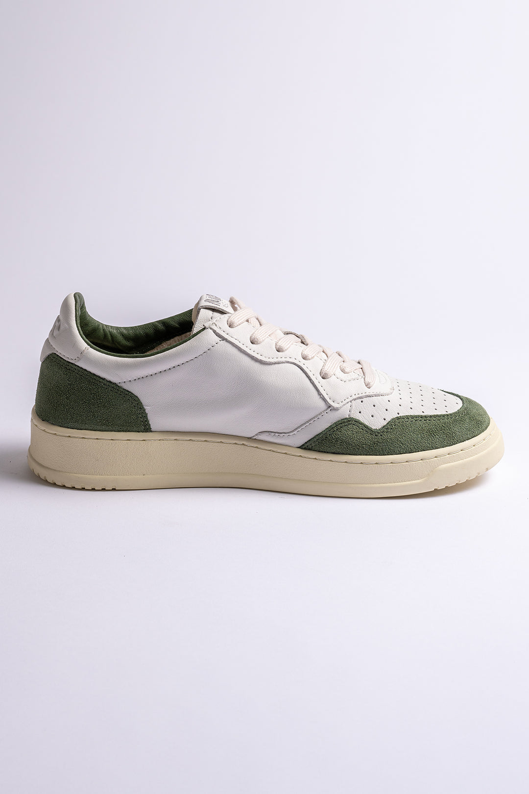 Medalist Goat Suede Sneaker White/Military