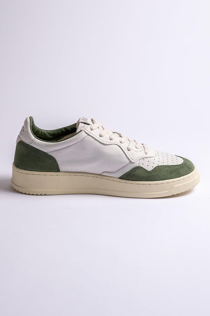 Medalist Goat Suede Sneaker White/Military