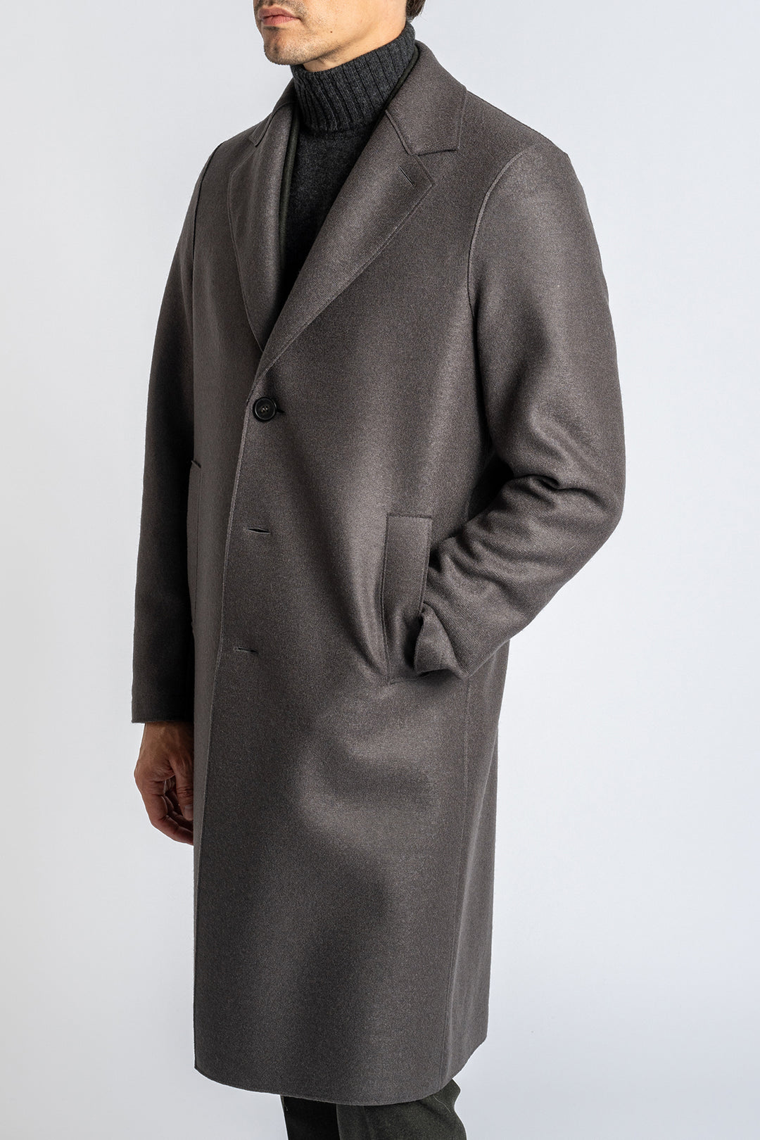 Men Overcoat Pressed Wool Graphite