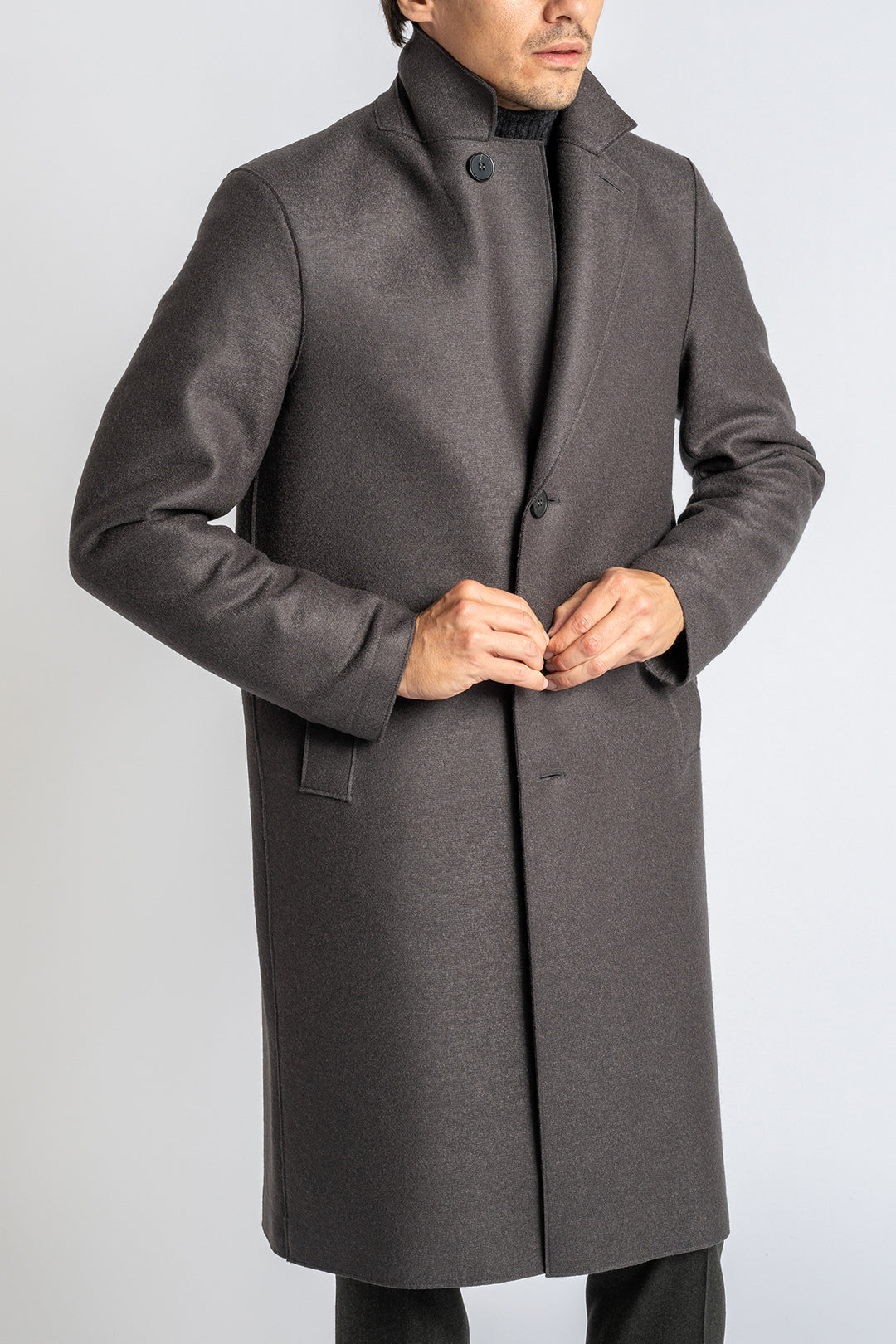 Men Overcoat Pressed Wool Graphite